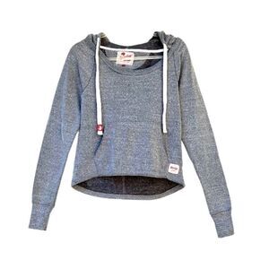 Womens Gray Hoodie High Low Sweatshirt S